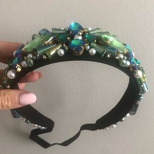 Vintage Green Jewelled Headband